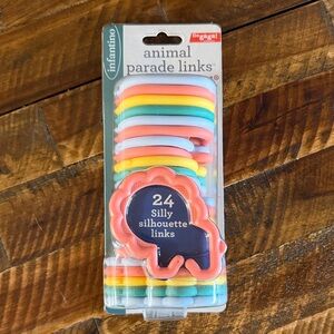 (5for$10) Infantino Animal Parade Links - Coral, Yellow, Teal, Blue, White